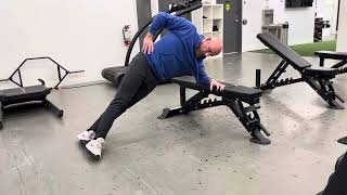 Elevated side plank, lateral hip lifts (split stance)