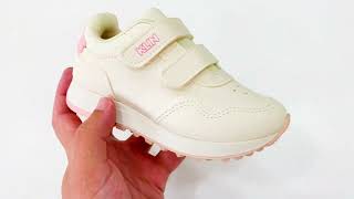 Tênis infantil feminino Klin mini walk 216 off white Rosa Quartz