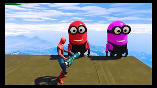 Gta 5 Red Spiderman Vs Red/Green Minion Epic Ragdolls & Fails