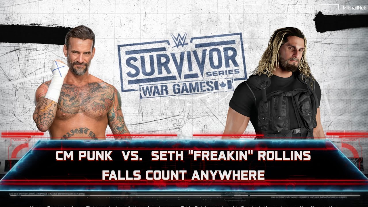 CM Punk vs Seth "Freakin" Rollins - Falls Count Anywhere - WWE 2K25 (PS5)