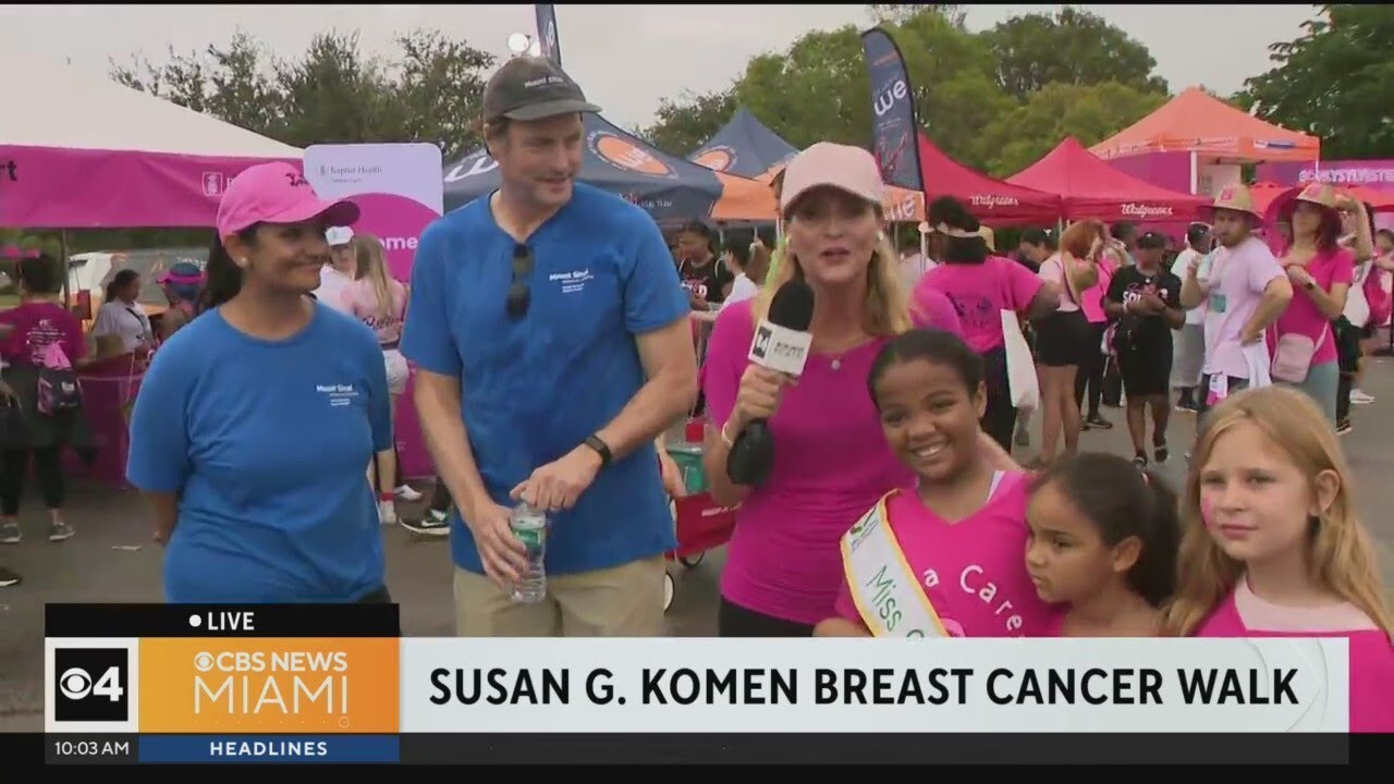 Thousands gather in Hialeah for Susan G. Komen Breast Cancer Walk - YouTube