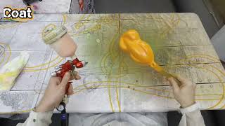 Custom Creative Orange Sunshine Base Color Spray Process & Final Result BCSS-OS