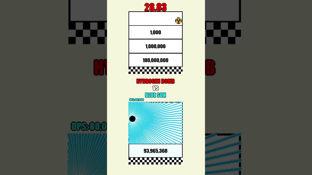 Hydrogen Bomb vs Blue Sun ball.60 seconds to make it ! 