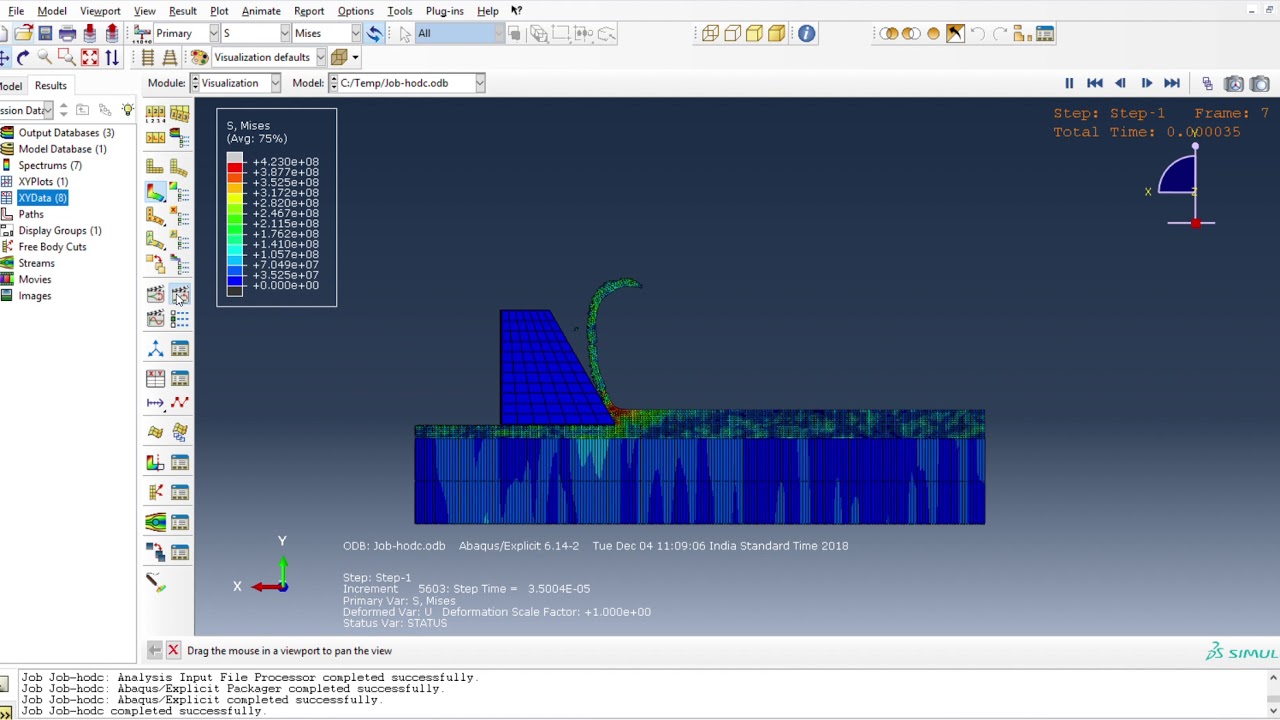 Abaqus CAE 6.14 Simulation of orthogonal cutting - YouTube