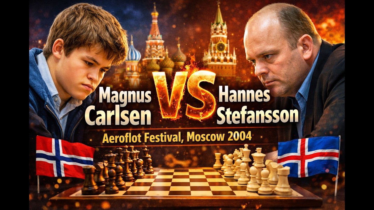 MAGNUS CARLSEN vs  HANNES STEFANSSON | Moscou 2004 🔥 #chess #magnuscarlsen #chesslegends