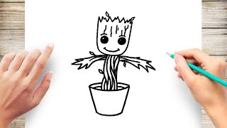 How To Draw Baby Groot Easy