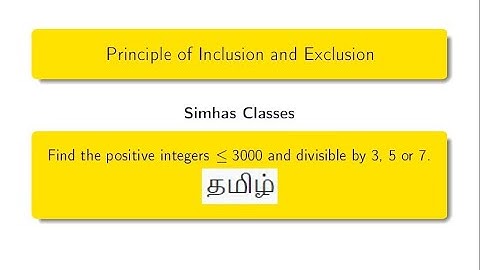 #Inclusion _and_exclusion  || Find the  positive integers less than3000 and divisible by 3, 5 or 7.