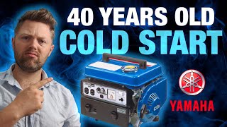 Yamaha ET500 2 stroke Generator COLD START and run. 2 Degrees Celsius.