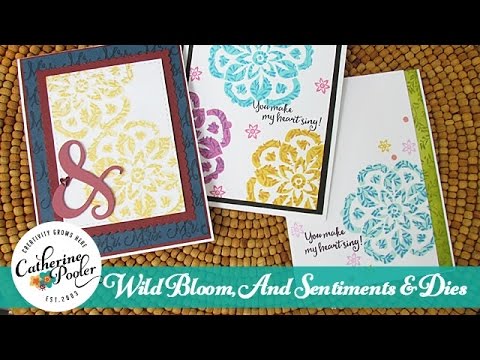 Wild Bloom, And Sentiments and Dies with Heat Embossing - YouTube