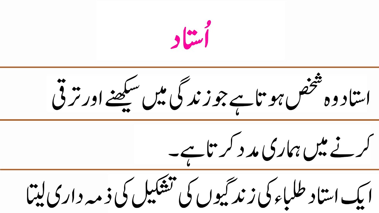 teacher essay in urdu