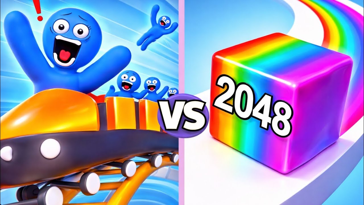🎢🔥 Roller Coaster Run 3D vs Jelly Run 2048 🧊🎯| Epic Game Battle! 🔥 Android iOS Gamepla