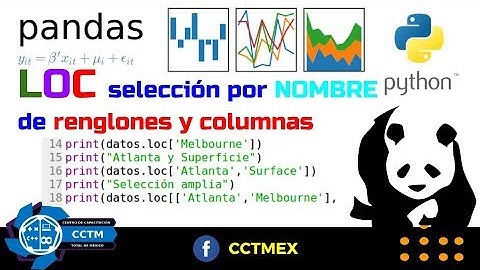 Pandas para Python: Selección de renglones y columnas por nombre LOC (Muy Básico)