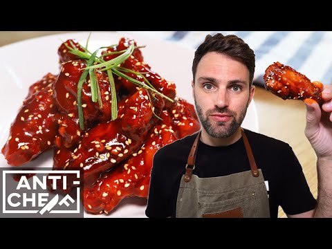 Korean fried chicken wings, from the video