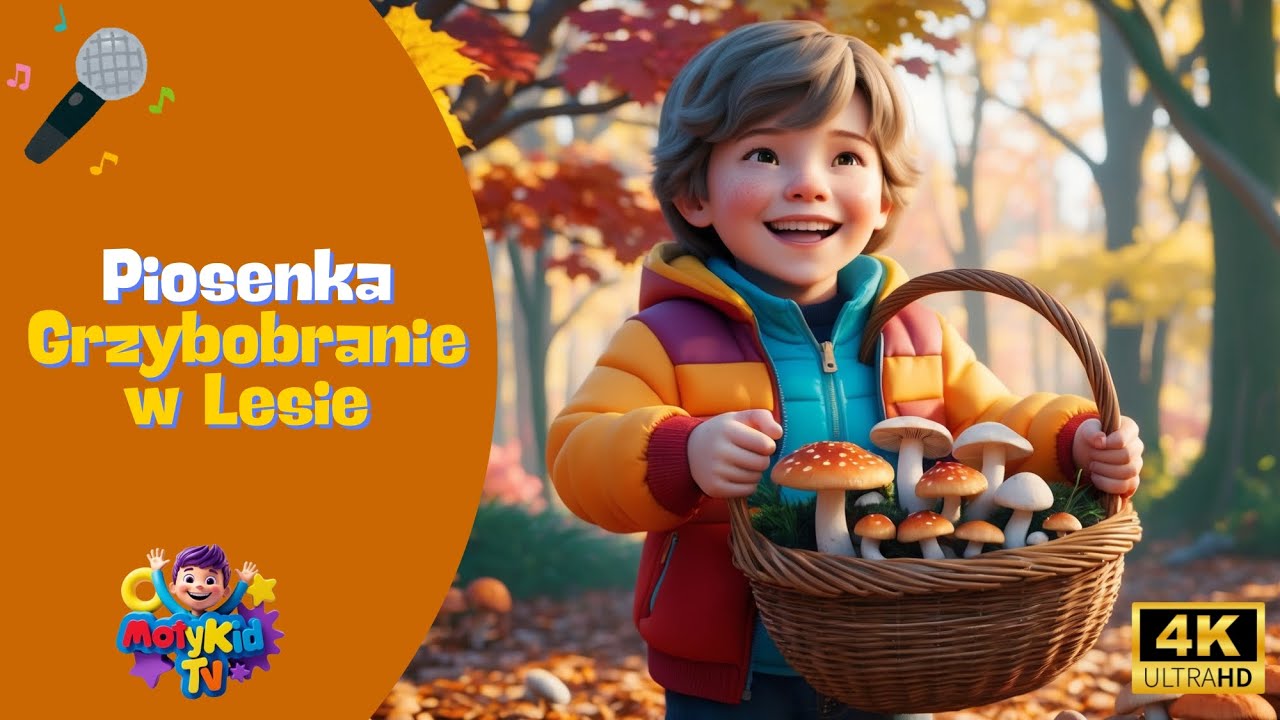 Piosenka Weź Ze Sobą Uśmiech Na Drogę 🎵 "Grzybobranie w Lesie" – Wesoła Piosenka dla Dzieci o Jesieni 🍂🍄 #