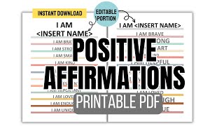 Positive Affirmations Printable (PDF)