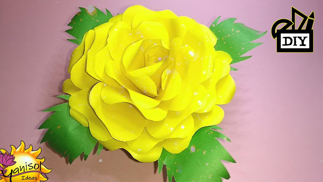 ️ ① CÓMO HACER una FLOR ROSA AMARILLA de papel IDEASYANISOL YouTube
