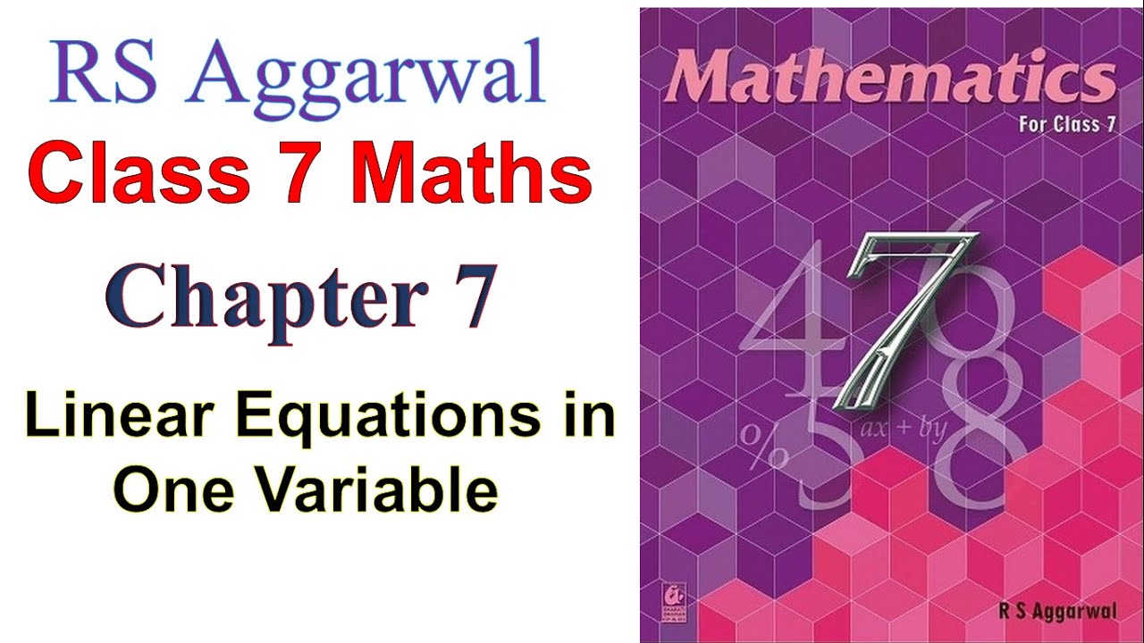 RS Aggarwal Class 7 maths Linear equations in one variable || Exercise ...