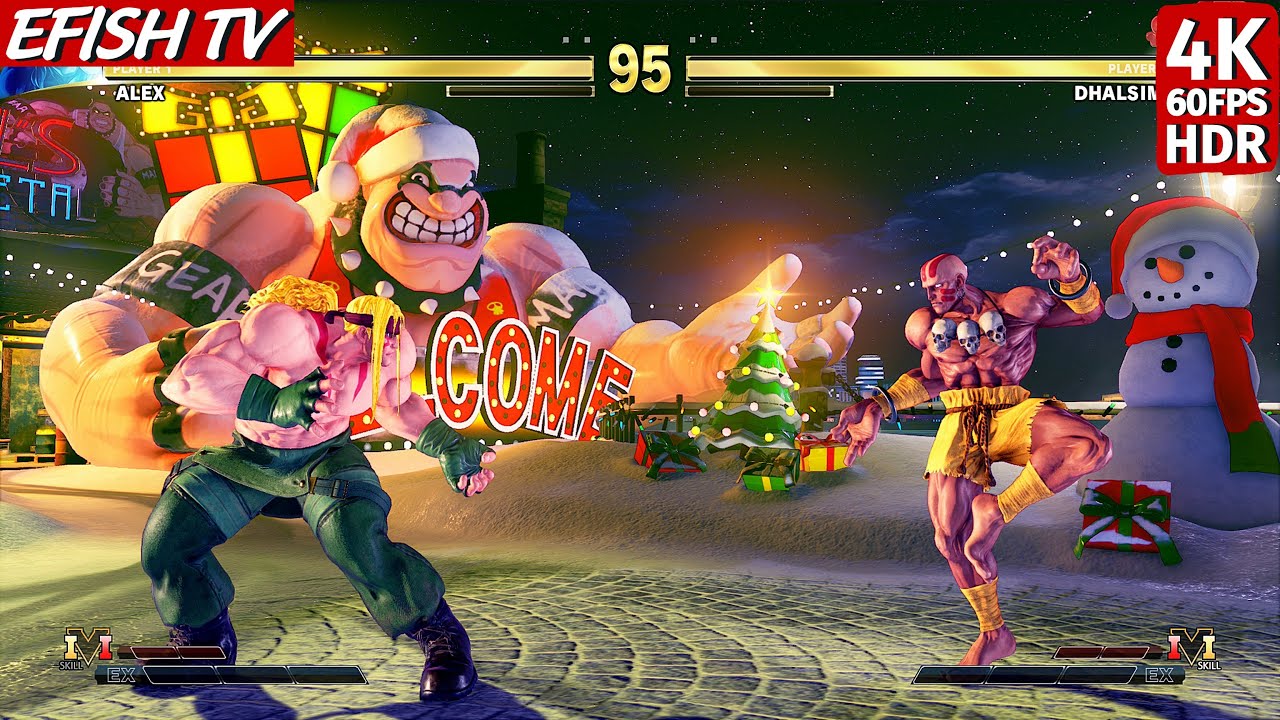 Алекс против Дхалсима (самый сложный ИИ) - Street Fighter V