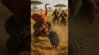 Shocking Porcupine Vs Giant Python Saving The Red-Eyed Elephant