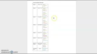 Course Schedule Overview