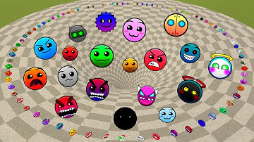 Geometry Dash and Lobotomy Dash Nextbots Family FALL into a FUNNEL Chasing me Gmod