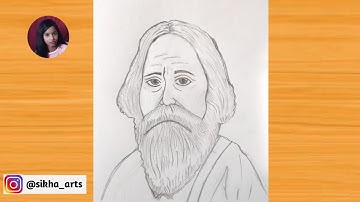 HOW TO DRAW RABINDRANATH TAGORE