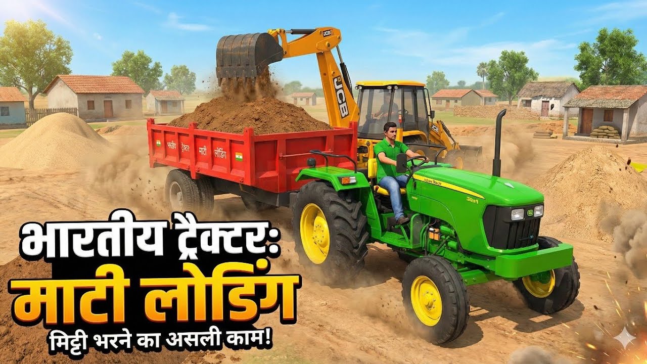 Drive Jcb Tractor mitti loading Game play video 3D 