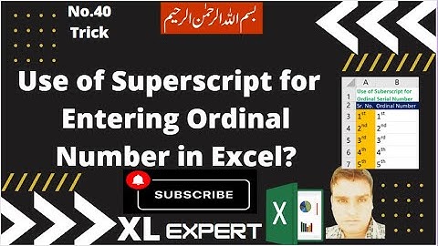 Use of Superscript for Ordinal Number in Excel?