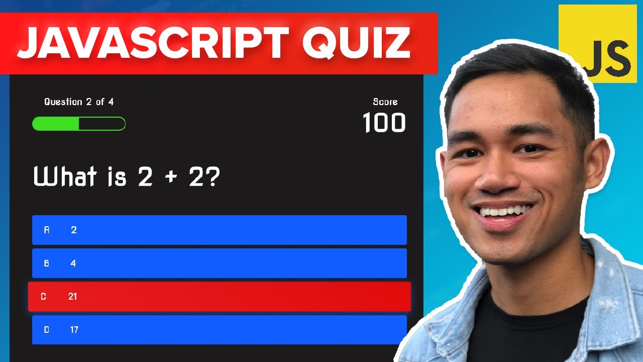 How to Make a Quiz App using HTML CSS Javascript - Vanilla Javascript Project for Beginners Tutorial