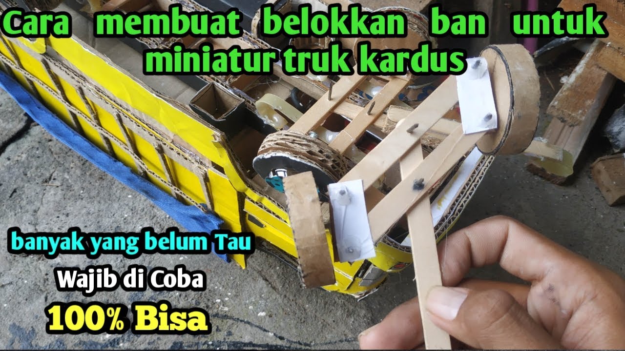 Cara membuat tie rod untuk truk kardus|| dari stik es krim