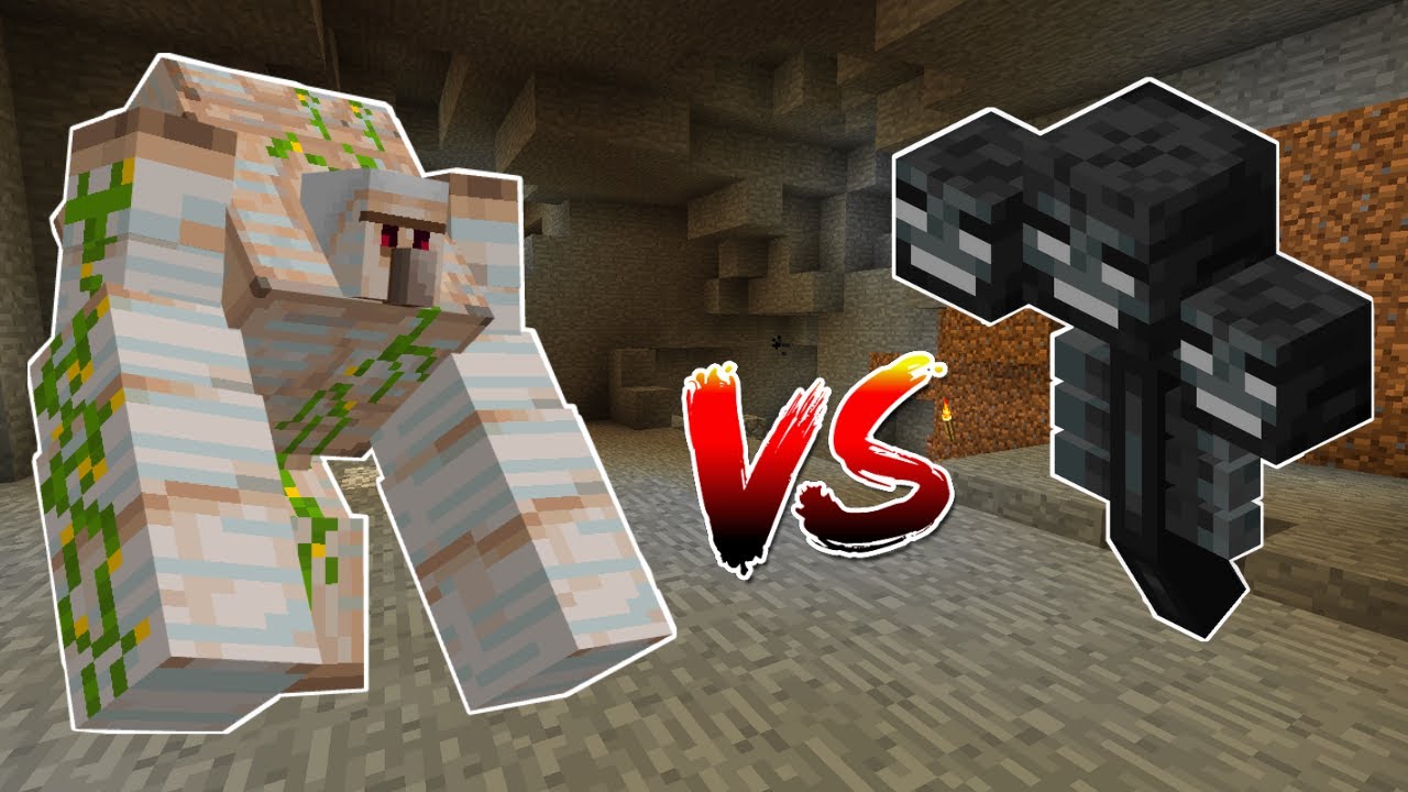 wither vs giant iron golem in Minecraft YouTube