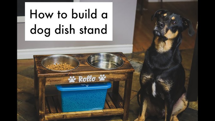 DIY Mid Century Dog Bowl Stand - Sarah Hearts