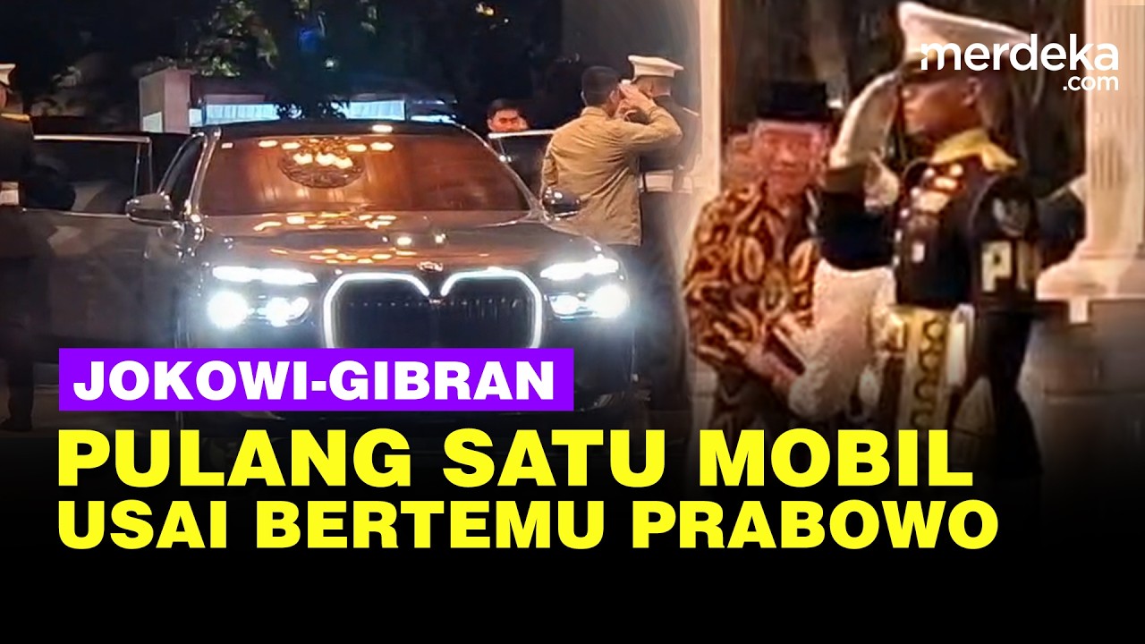 Momen Gibran Pulang Satu Mobil Bareng Jokowi Usai Diskusi dengan Prabowo di Istana