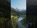 A beautiful natural scene forest mountain valley likes river #forest #mountain #villey #likes #river
