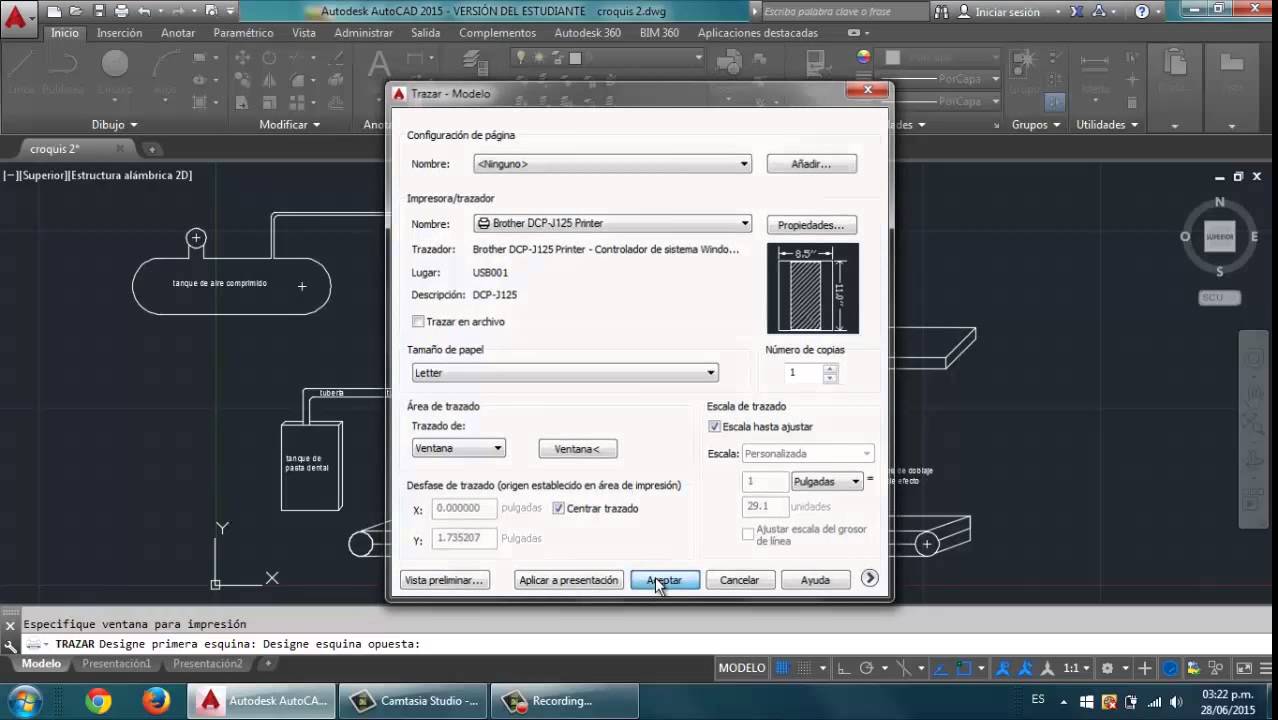 Imprimir en AutoCAD tamaño carta - YouTube