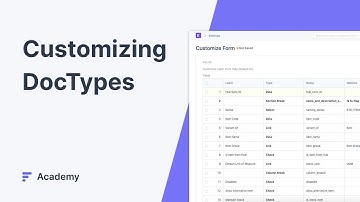 Customizing DocTypes - Customizing ERP Modules in ERPNext