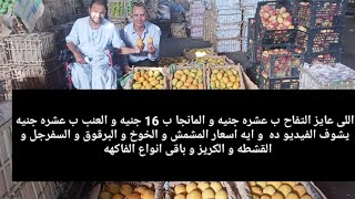 ارخص فاكهة فى مصر فى سوق العبور التفاح ب عشره جنيه و المانجا ب 16 جنيه و العنب ب عشره جنيه