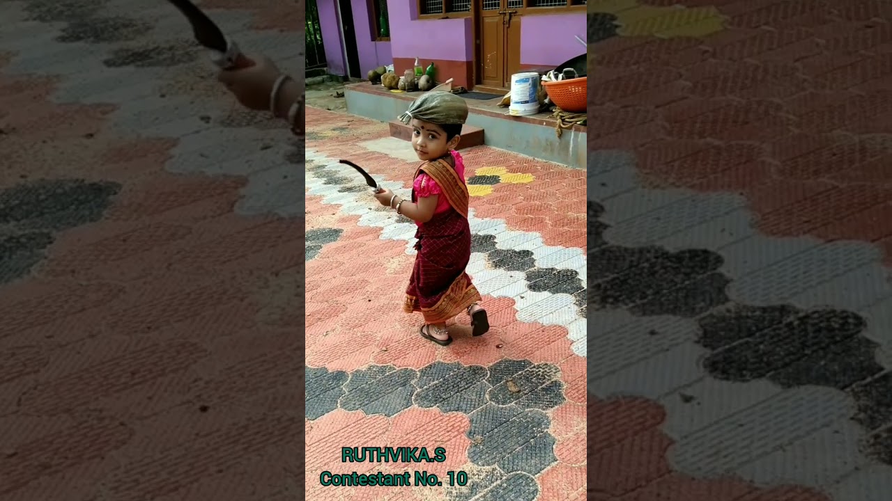 cute Indian farmer, Ruthvika S, Age 2yrs,contestant No.10, women Fancy dress