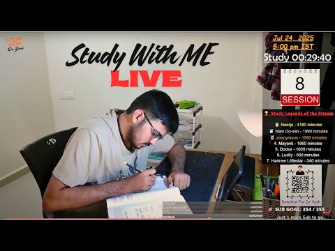 Study with me LIVE ! Day 205/252 Focus for 50 Minutes Straight - Productivity Unlocked with Pomodoro