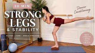 20 Min Strong Legs & Stability Workout | Glutes, Core + Ankle Strength