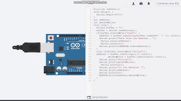 Write a sketch that allows a user to access data in EEPROM using the serial monitor.