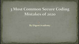 Famous 3 Most Common Secure Coding Mistakes of 2020 Wealth