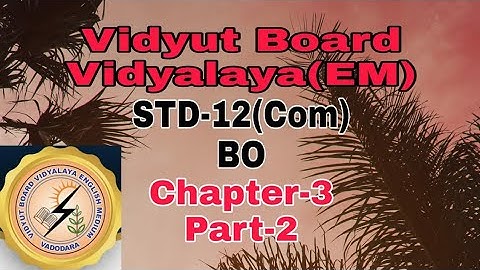 727.Std-12 Commerce, BO, Chapter-3, Part-2, Vidyut Board Vidyalaya | BHAGYESH THAKKAR