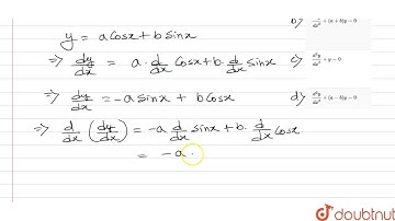 The differential equation for which  `y=a cos x+b sinx` is a solution is -