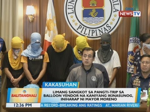 BT: 5 sangkot sa pangti-trip sa balloon vendor na kaniyang ikinasunog, iniharap ni Mayor Moreno BT: 5 sangkot sa pangti-trip sa balloon vendor na kaniyang ikinasunog, iniharap ni Mayor Moreno