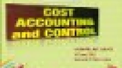 cost Accounting and Control previous year question paper pg