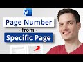 Page Number in Word from Specific Page