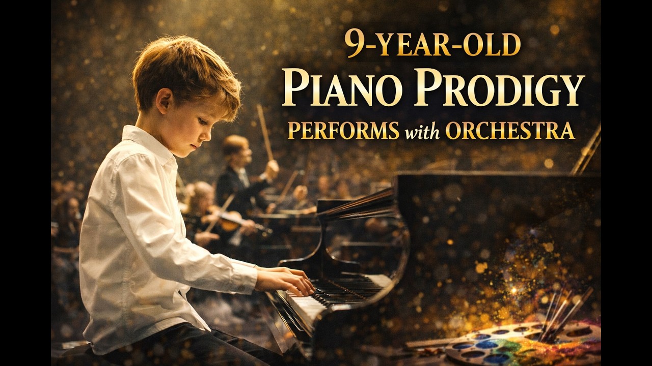 9-летний вундеркинд-пианист выступает с оркестром | Потрясающий момент вживую #музыка #фортепиано...