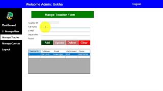 #Admin Dashboard Manage Teacher  | Part 2