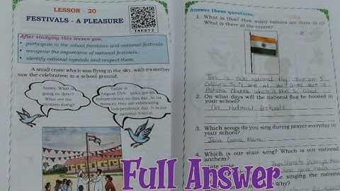 ||4th STD EVS|| lesson -20 Festivals- A pleasure|| full answer